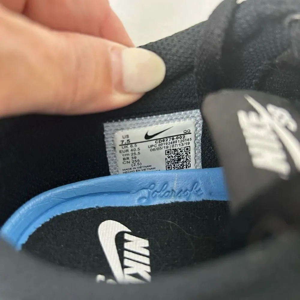 Nike SB Charge canvas skateboarding shoe sneaker CD6279-002 Size 7.5 black white